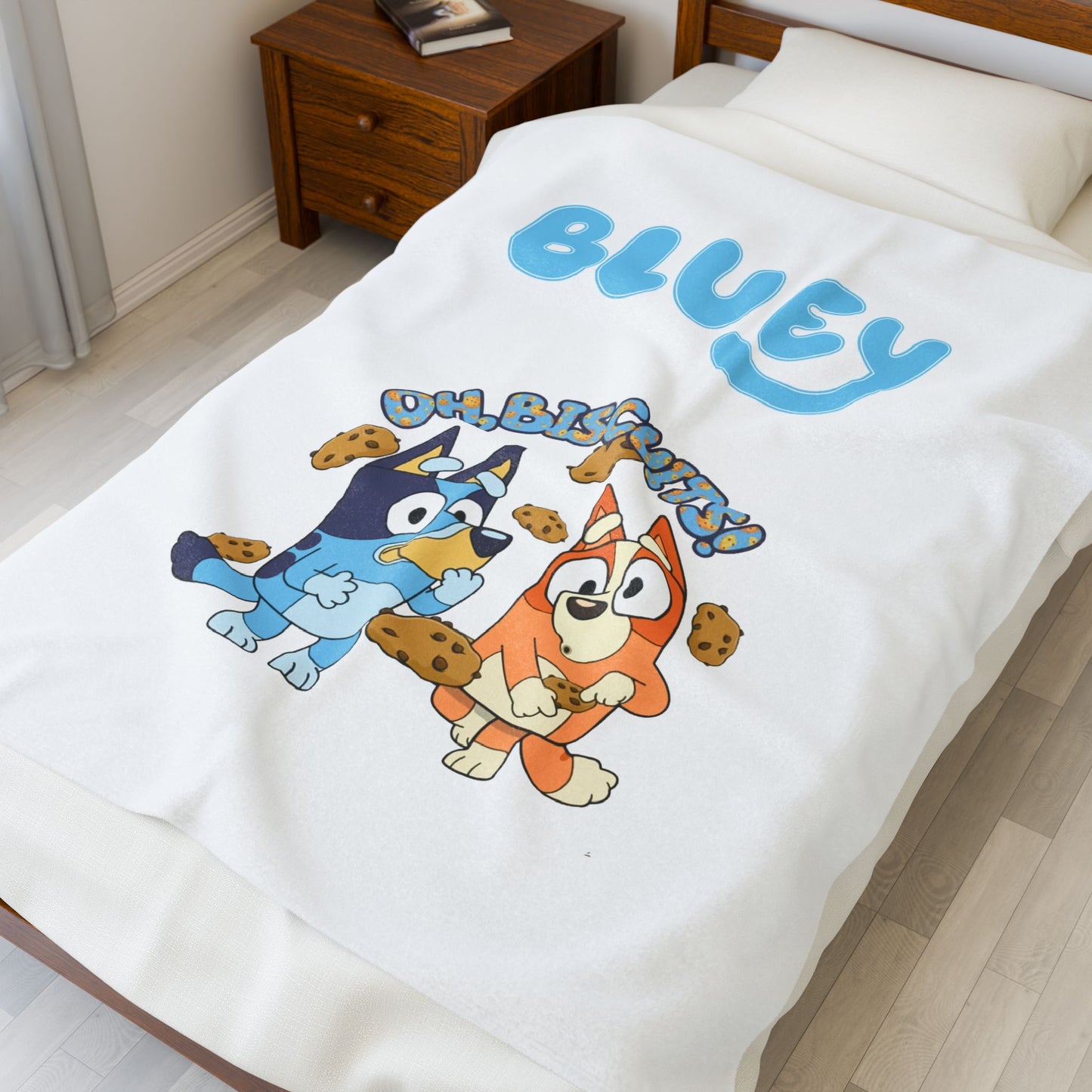 Princess Grace  Bluey Plush Blanket  Soft and Cozy Kids Throw with Fun Biscuit Design