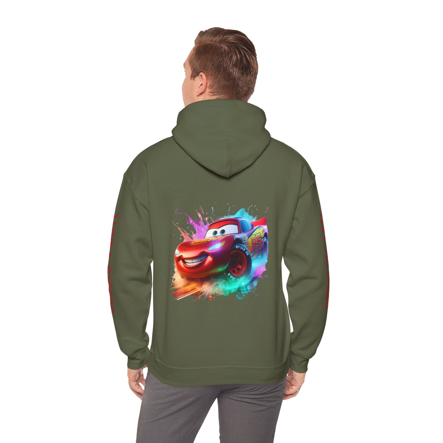 Princess Grace  Hot Wheels Unisex Heavy Blend Hooded Sweatshirt Fun and Colorful Racing Design