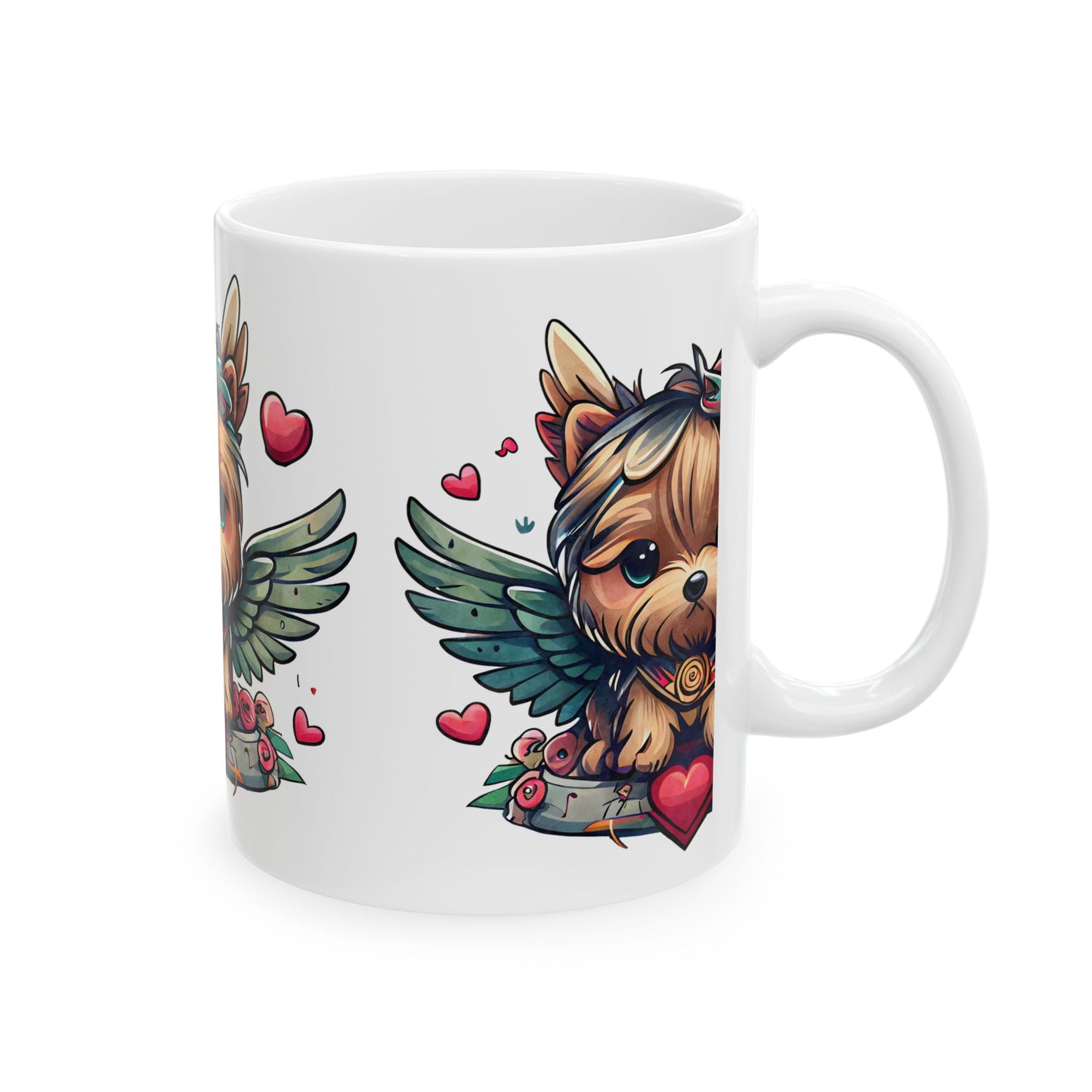 Princess Grace  Cute Yorkie Angel Ceramic Mug  Perfect Gift for Dog Lovers
