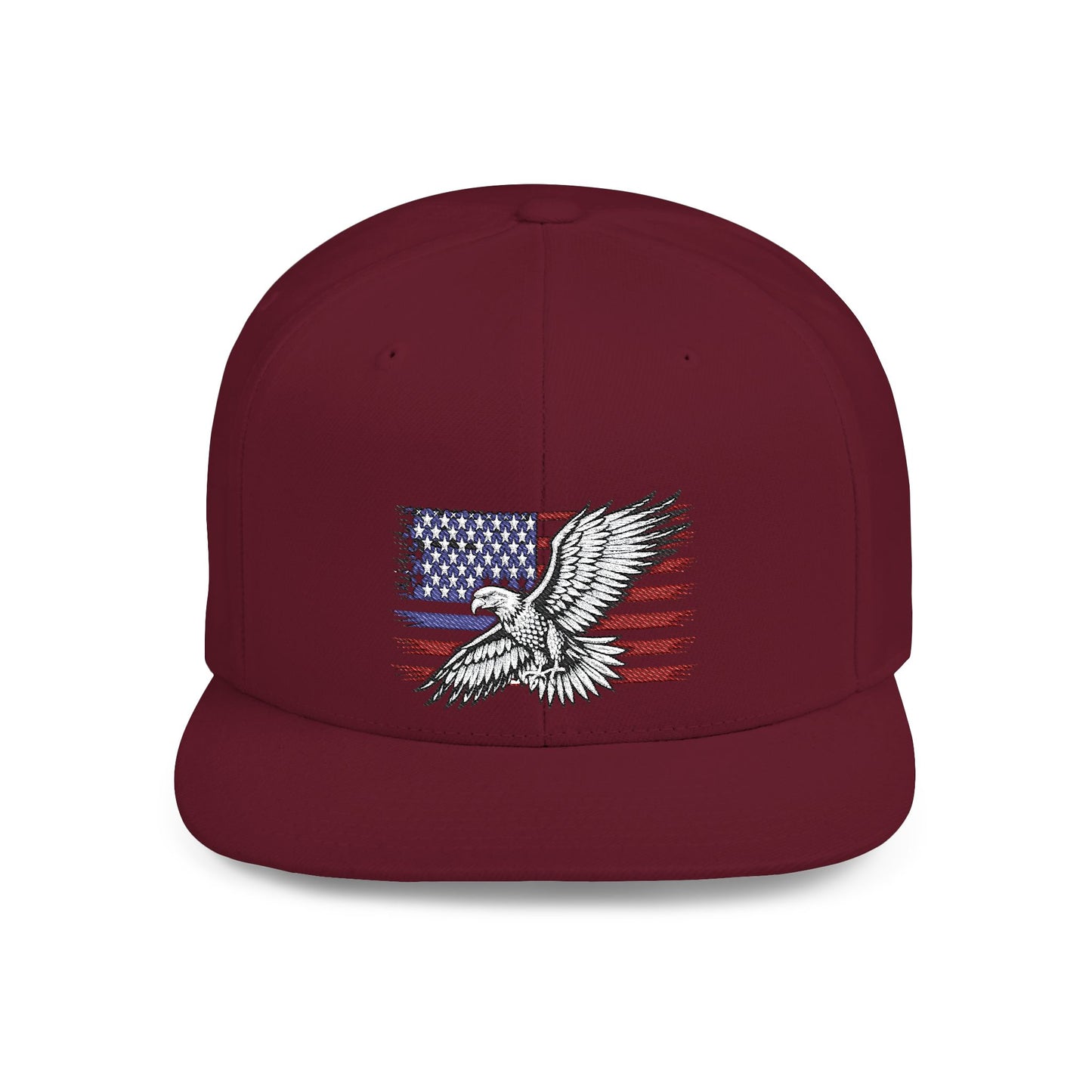 Princess Grace  Eagle Embroidered Flat Bill Snapback Hat Patriotic Style for Outdoor Enthusiasts