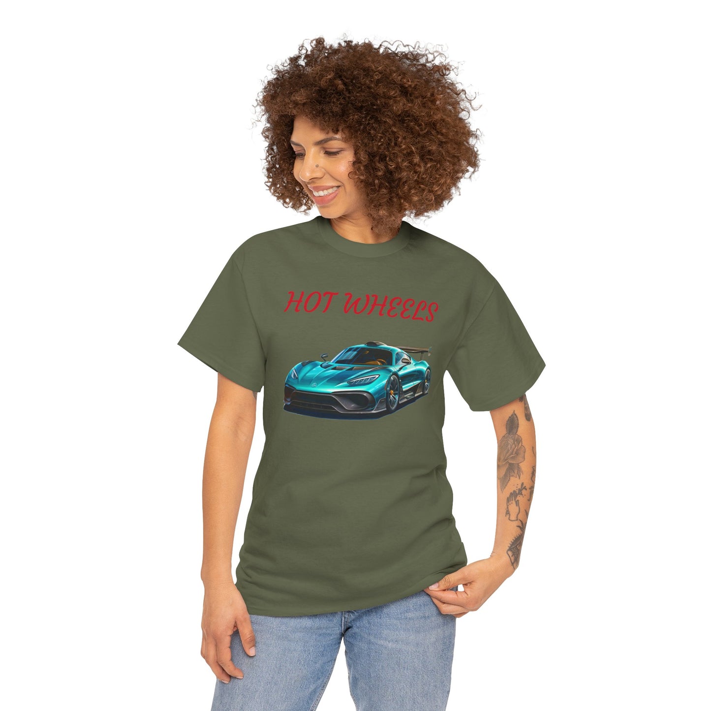 Princess Grace  Hot Wheels Unisex Heavy Cotton Tee Cool Car Graphic T-Shirt for Automotive Enthusiasts