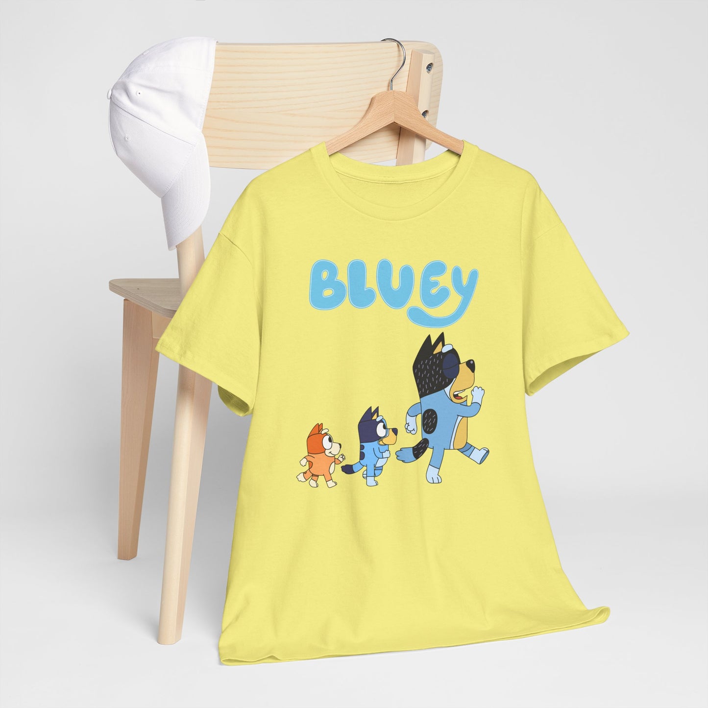 Princess Grace  Bluey Unisex Heavy Cotton Tee  Cute Cartoon T-Shirt for Kids and Adults