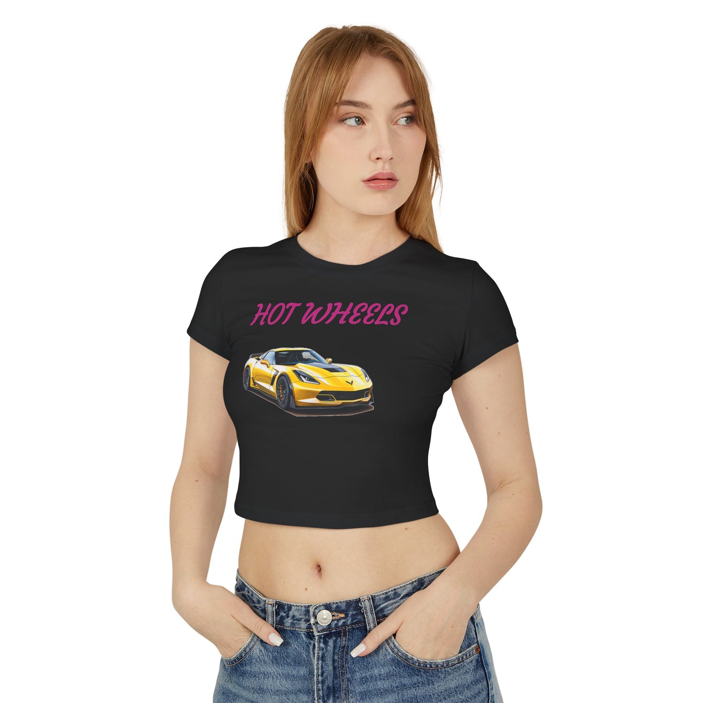 Princess Grace  Hot Wheels Women's Baby Tee Sporty Car Graphic Tee for Auto Enthusiasts