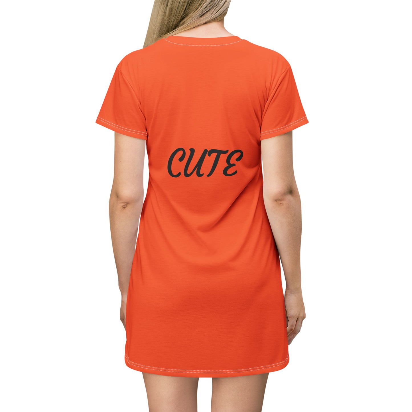 Princess Grace  Cute Orange T-Shirt Dress for Everyday Wear