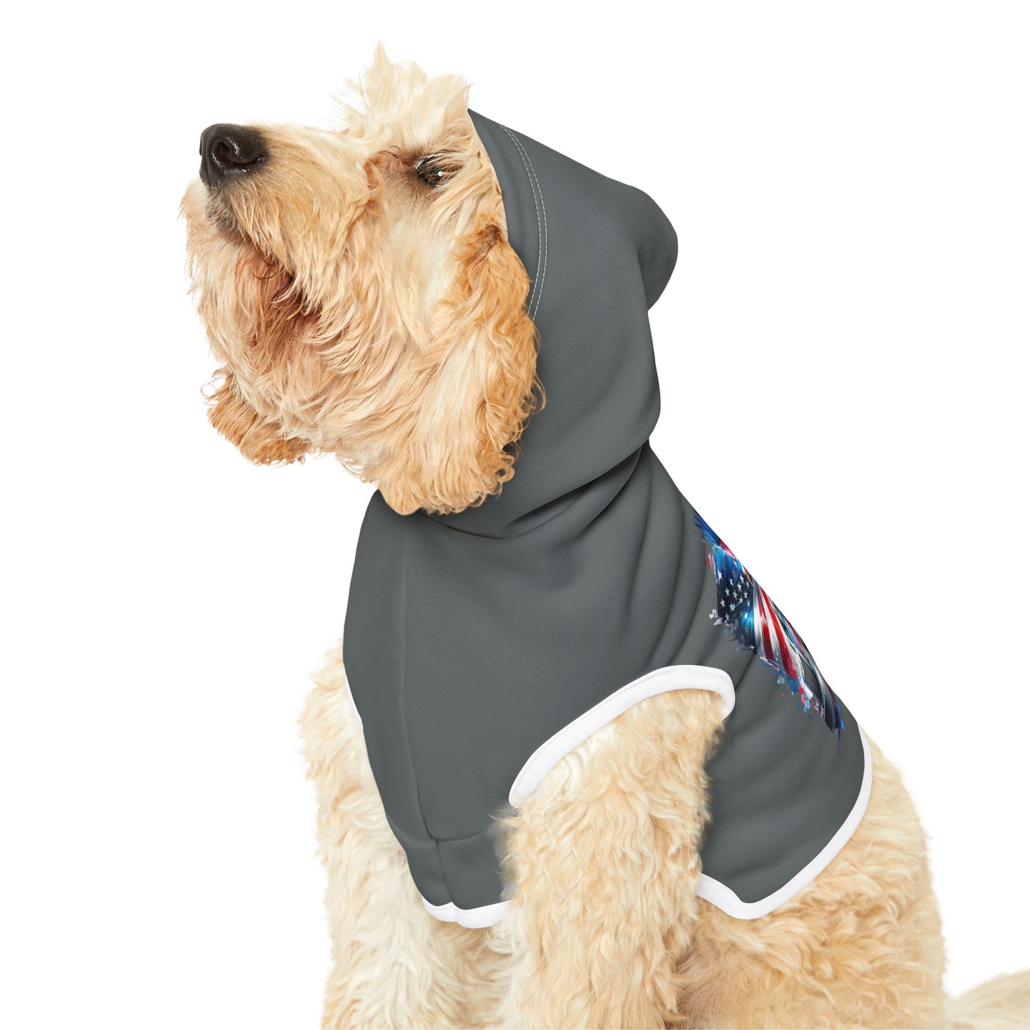 Princess Grace  Patriotic Truck Pet Hoodie Cozy Dog Apparel for Celebrating Holidays