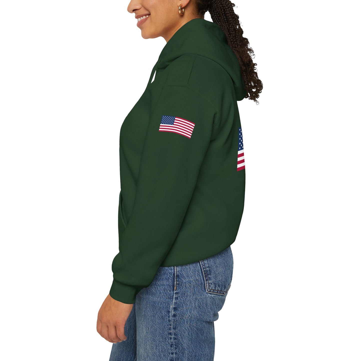 Princess Grace  Patriotic American Flag Hoodie Unisex Heavy Blend Sweatshirt
