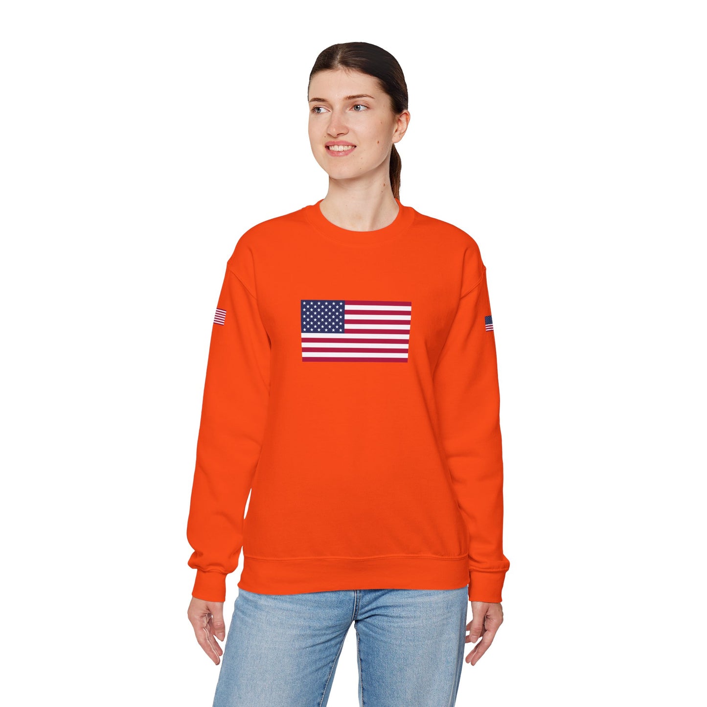 Princess Grace  TAEM USA  Patriotic Unisex Crewneck Sweatshirt with American Flags