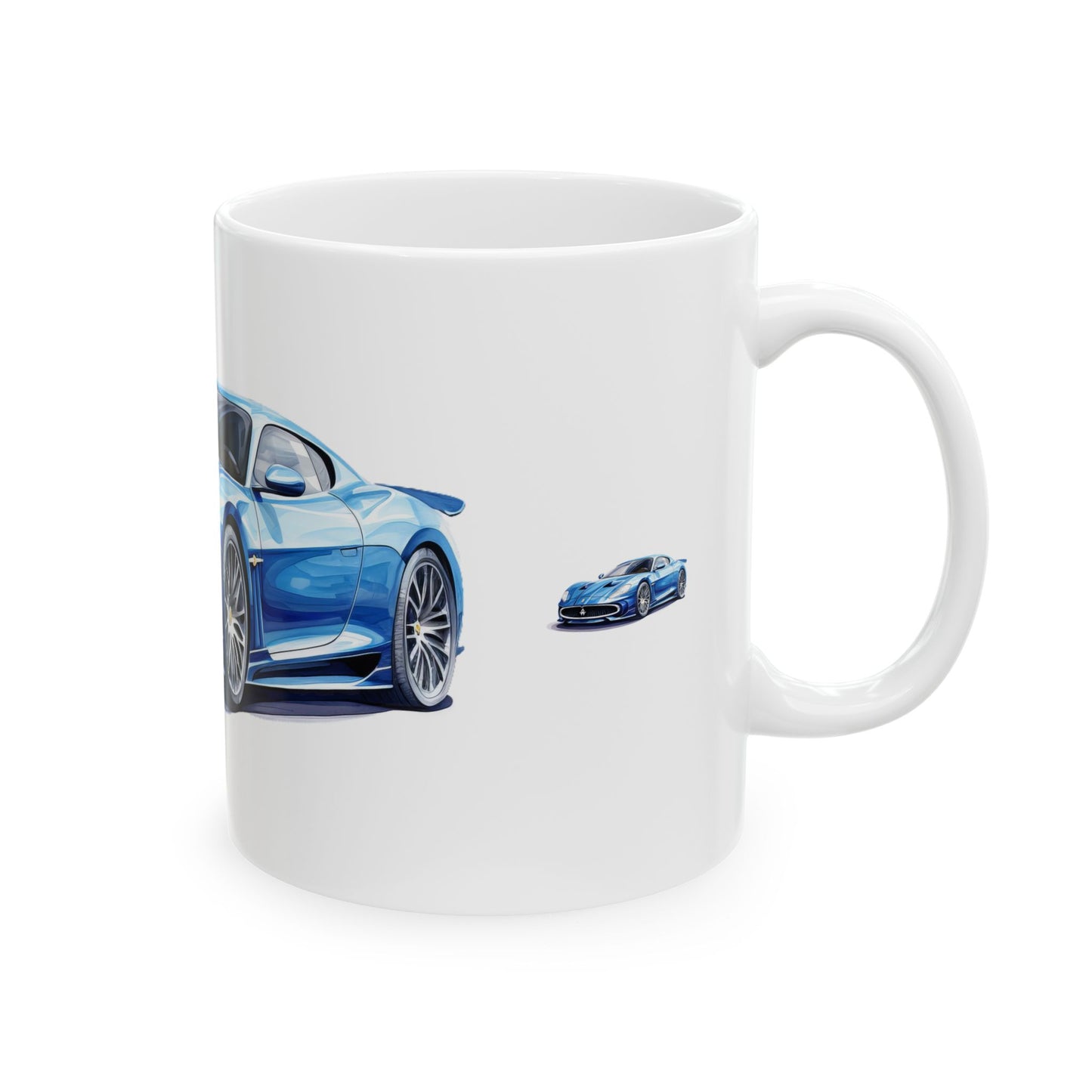 Princess Grace  Blue Sports Car Ceramic Mug   Perfect for Car Enthusiasts