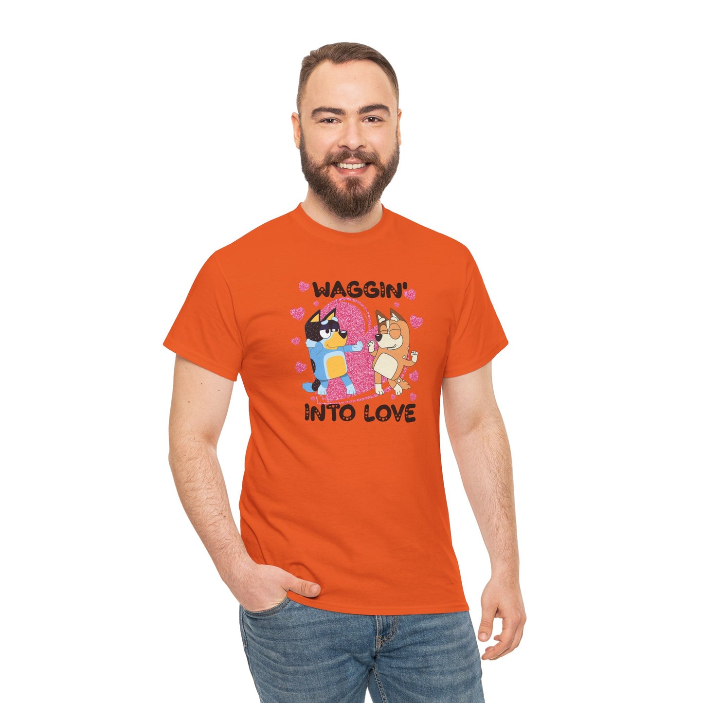 Princess Grace  Bluey  Waggin' Into Love Unisex Heavy Cotton Tee  Cute Pet Themed Shirt for Animal Lovers