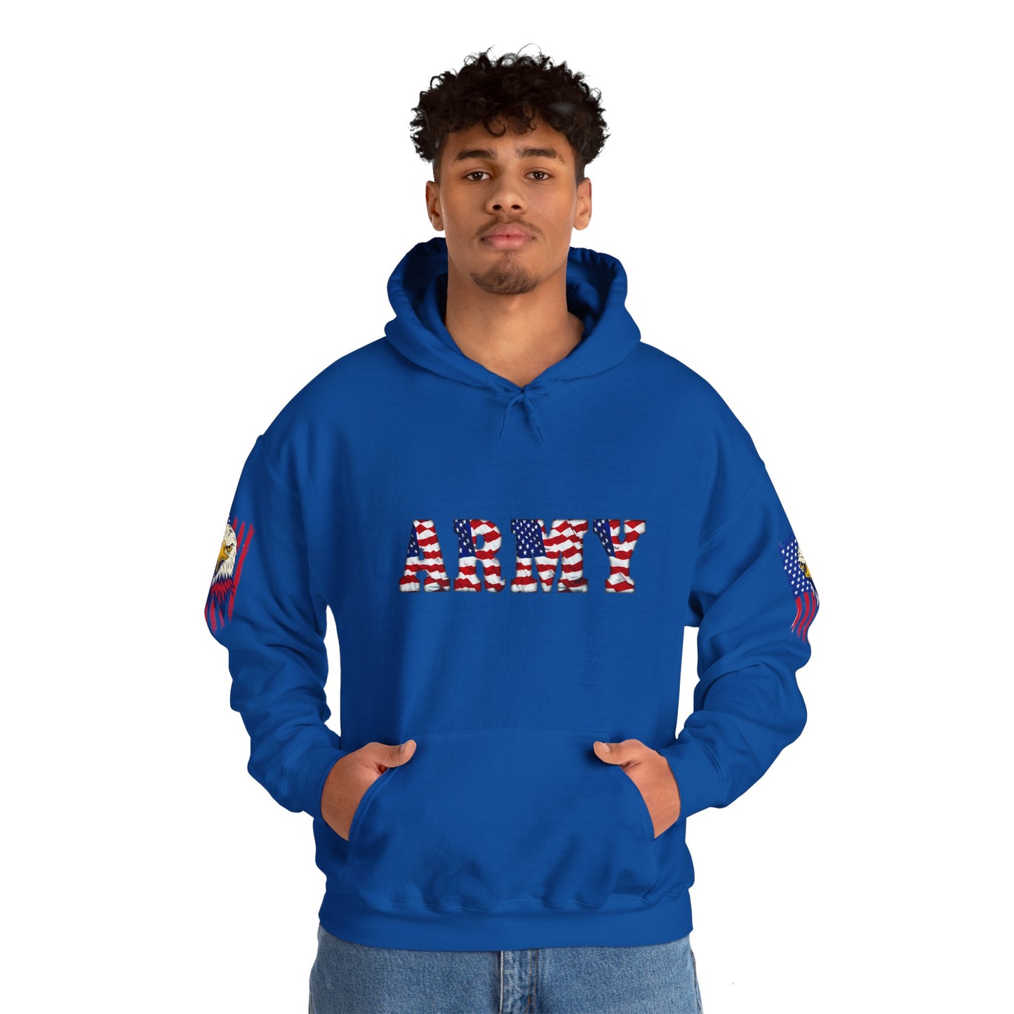Princess Grace  Patriotic Army Eagle Hoodie  Unisex Heavy Blend Sweatshirt