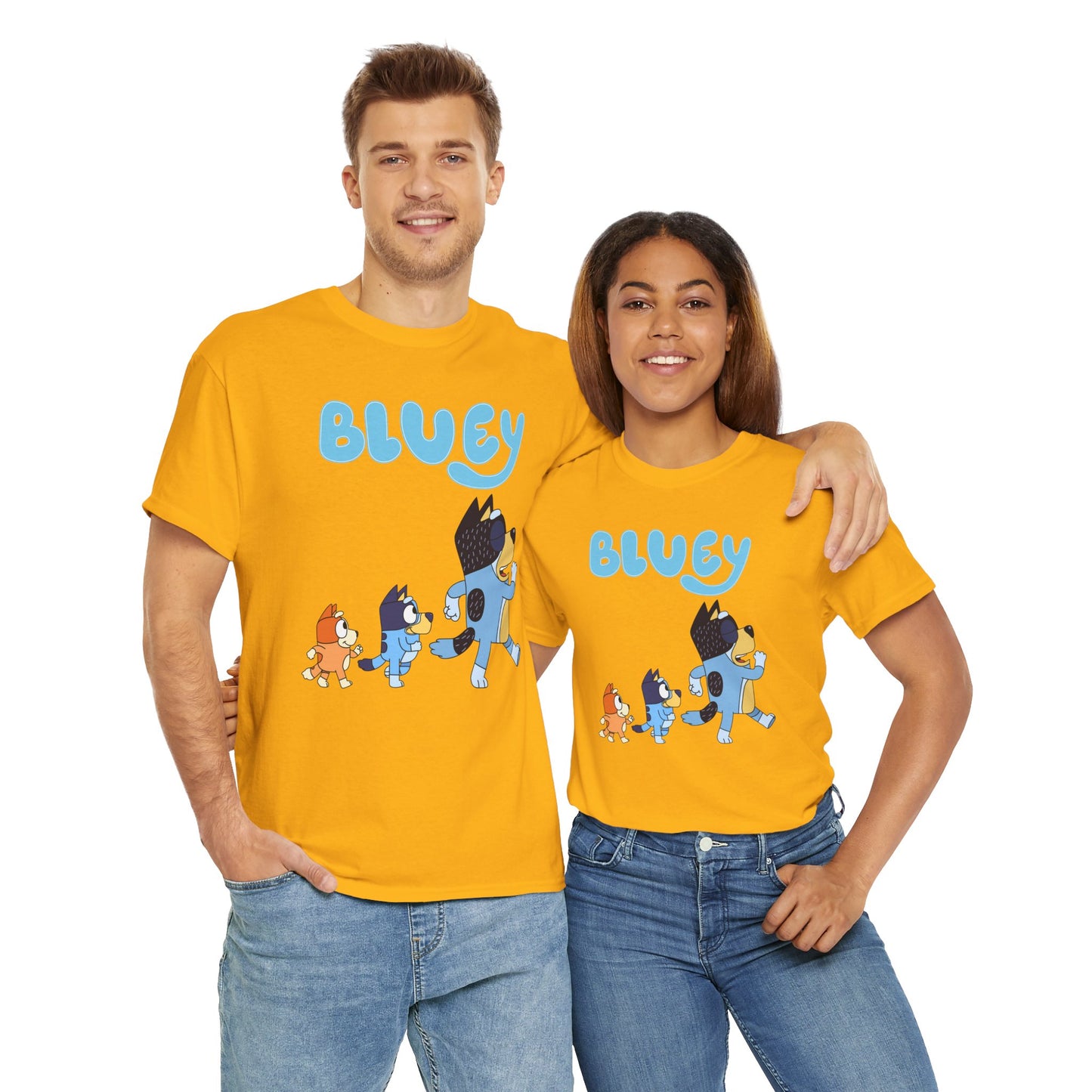 Princess Grace  Bluey Unisex Heavy Cotton Tee  Cute Cartoon T-Shirt for Kids and Adults