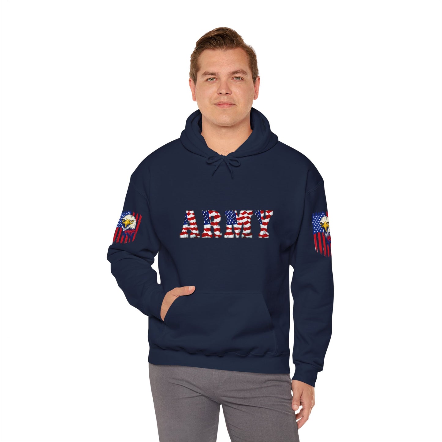 Princess Grace  Patriotic Army Eagle Hoodie  Unisex Heavy Blend Sweatshirt