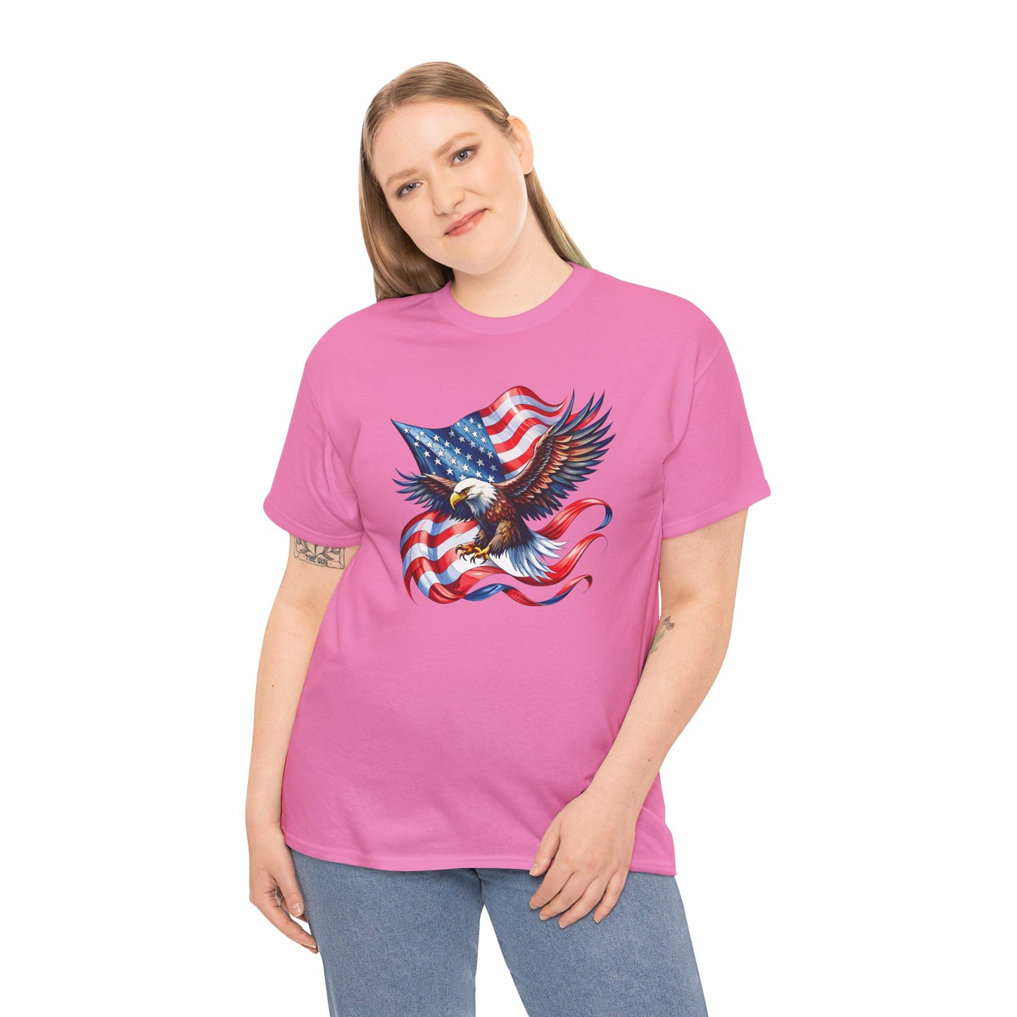 Princess Grace  Patriotic Eagle Graphic Unisex Heavy Cotton Tee