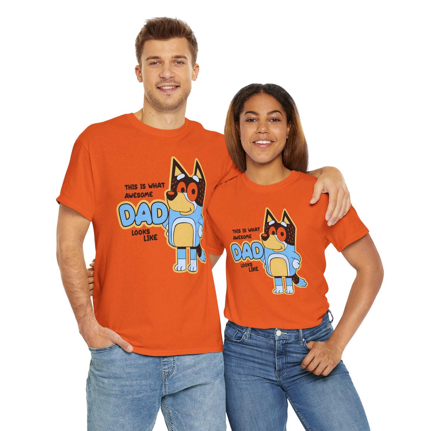 Princess Grace  Bluey  Awesome Dad Unisex Heavy Cotton Tee  Funny Gift for Father's Day