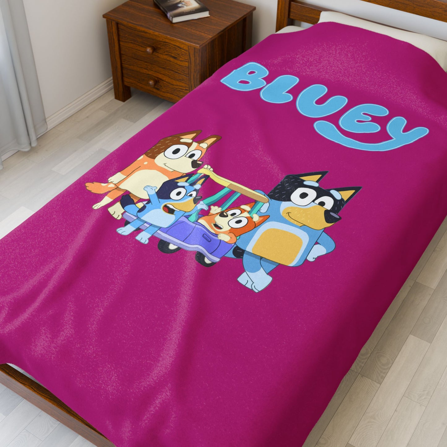 Princess Grace  Bluey Velveteen Plush Blanket  Soft and Cozy for Kids