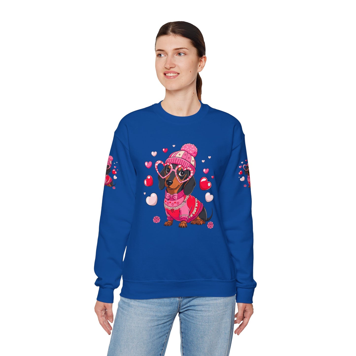 Princess Grace  Cute Dachshund Love Sweatshirt Cozy Unisex Crewneck for Pet Lovers