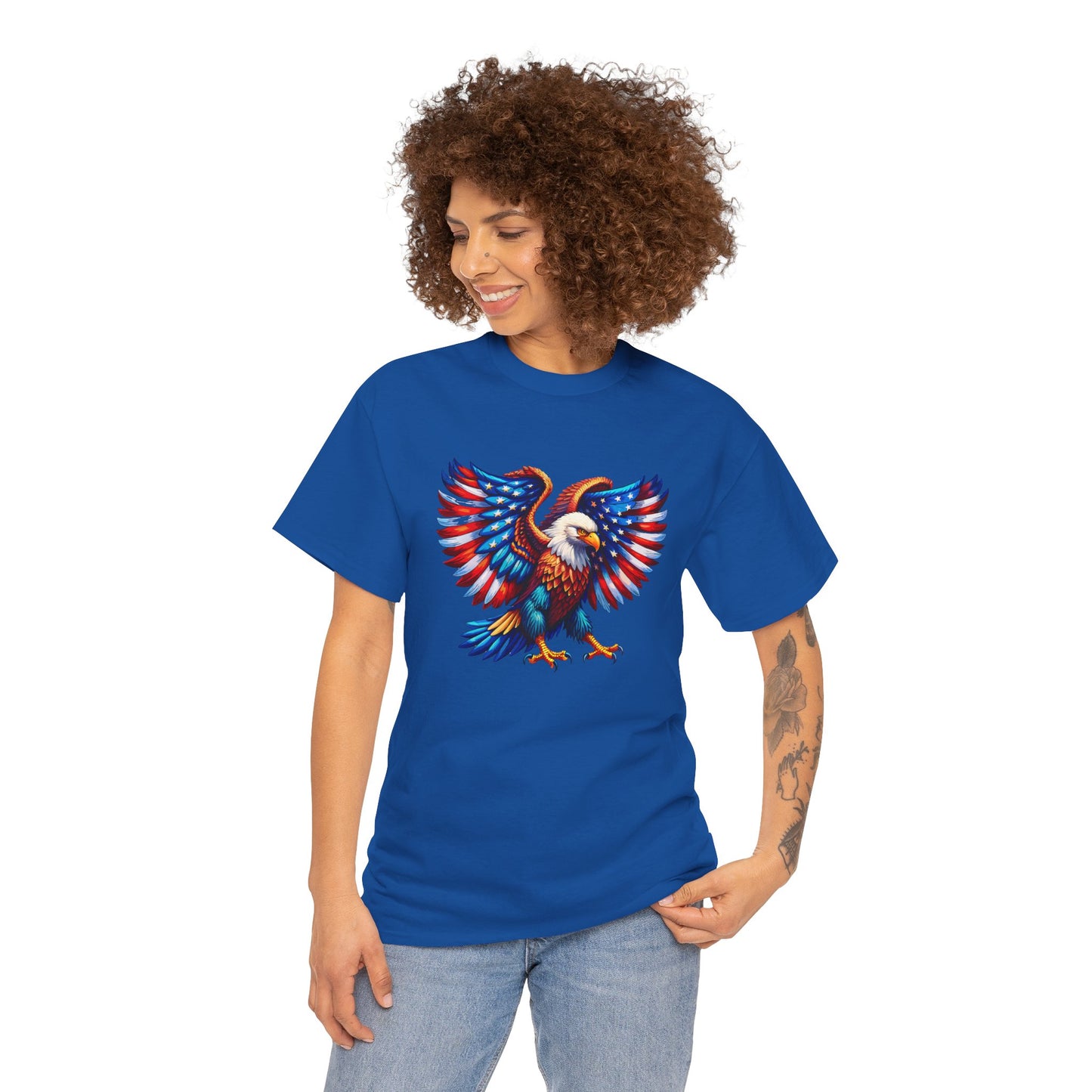 Princess Grace  Patriotic Eagle Graphic Tee  Unisex Heavy Cotton T-Shirt