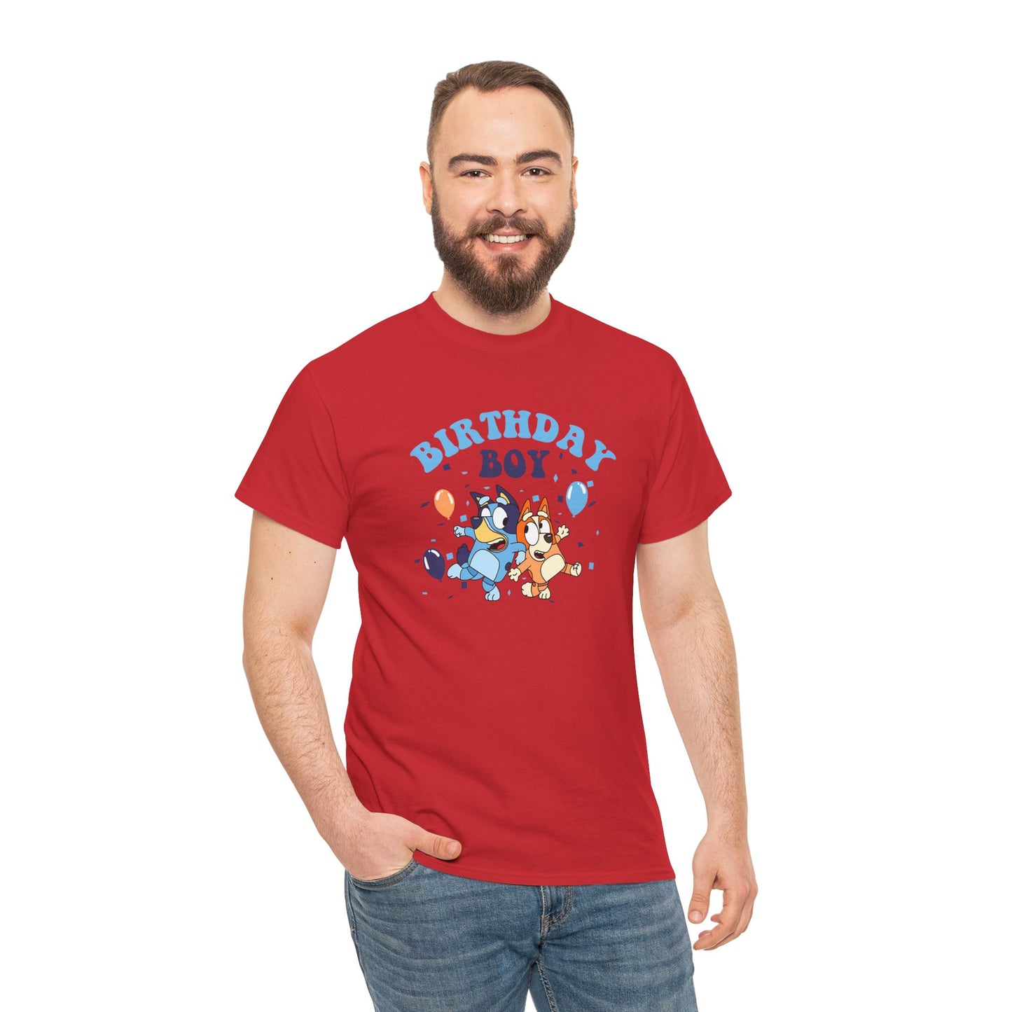 Princess Grace  Bluey  Birthday Boy Unisex Heavy Cotton Tee  Fun Celebration Shirt for Kids