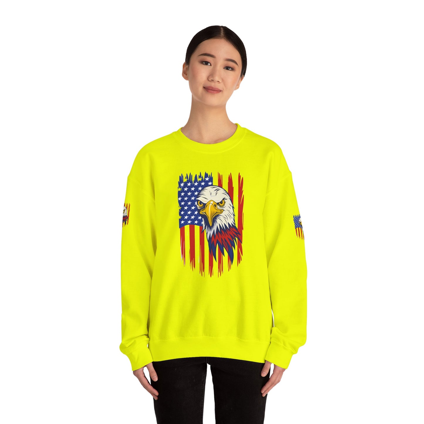 Princess Grace Patriotic Eagle Crewneck Sweatshirt Unisex Heavy Blend