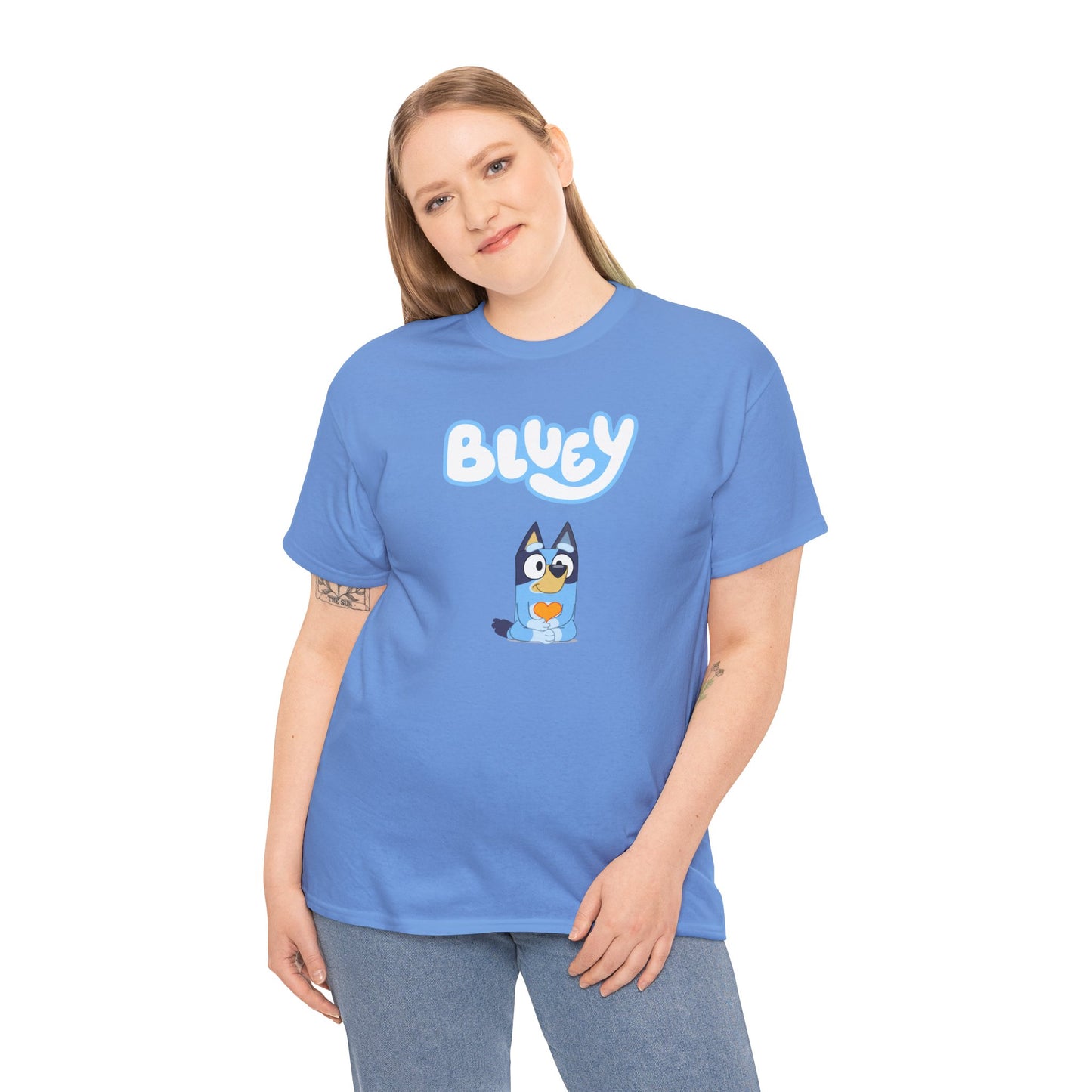 Princess Grace  Bluey Unisex Heavy Cotton Tee  Comfortable Cartoon T-Shirt for Kids and Adults