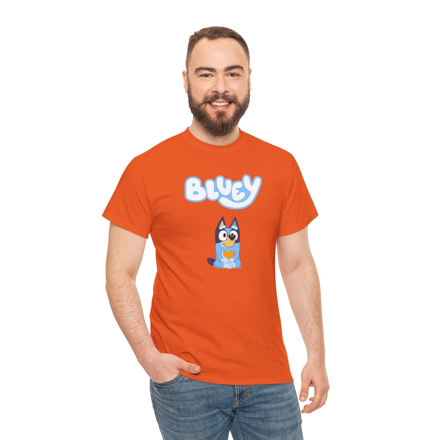 Princess Grace  Bluey Unisex Heavy Cotton Tee  Comfortable Cartoon T-Shirt for Kids and Adults