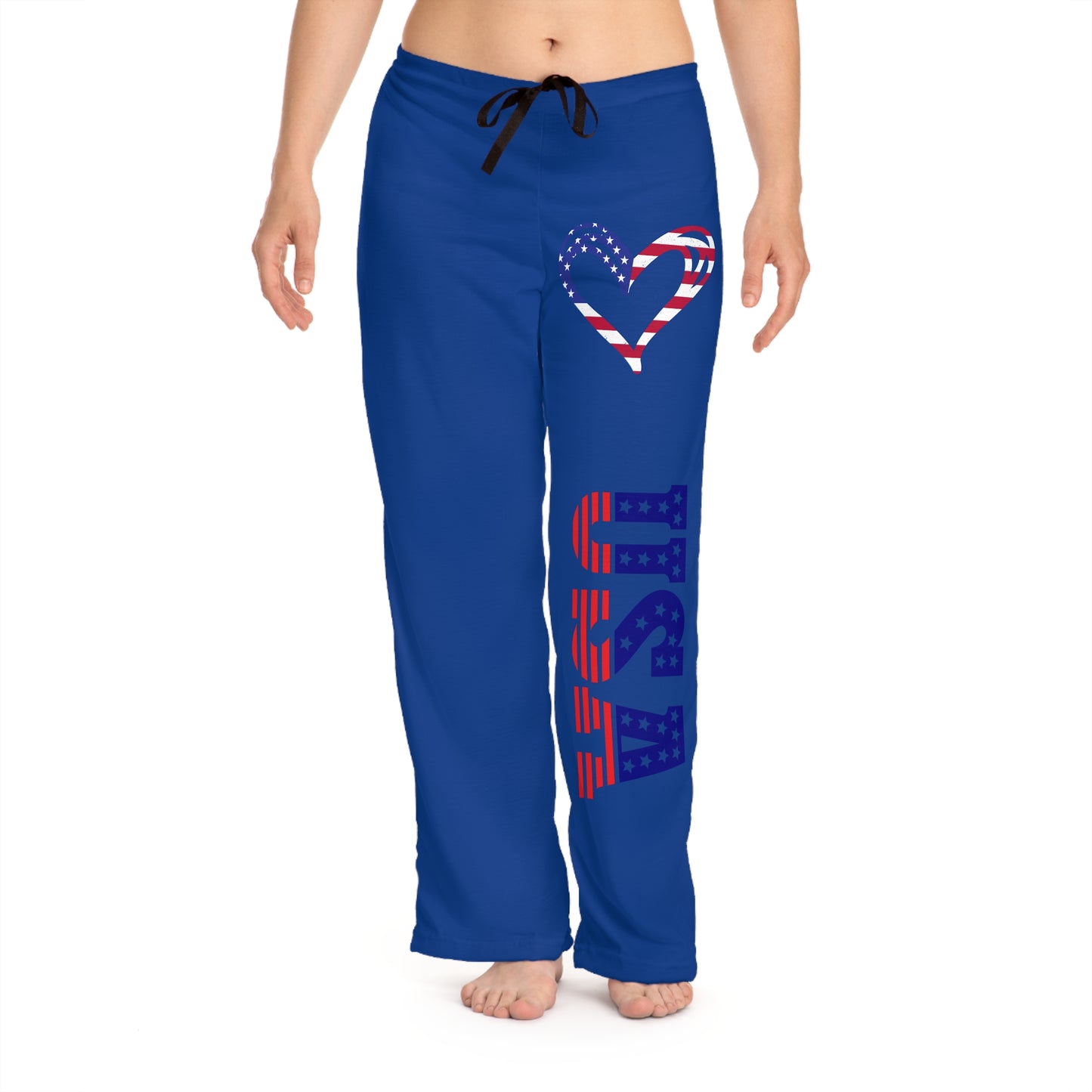 Princess Grace  Patriotic Women's Pajama Pants  USA Heart Design for Cozy Celebrations