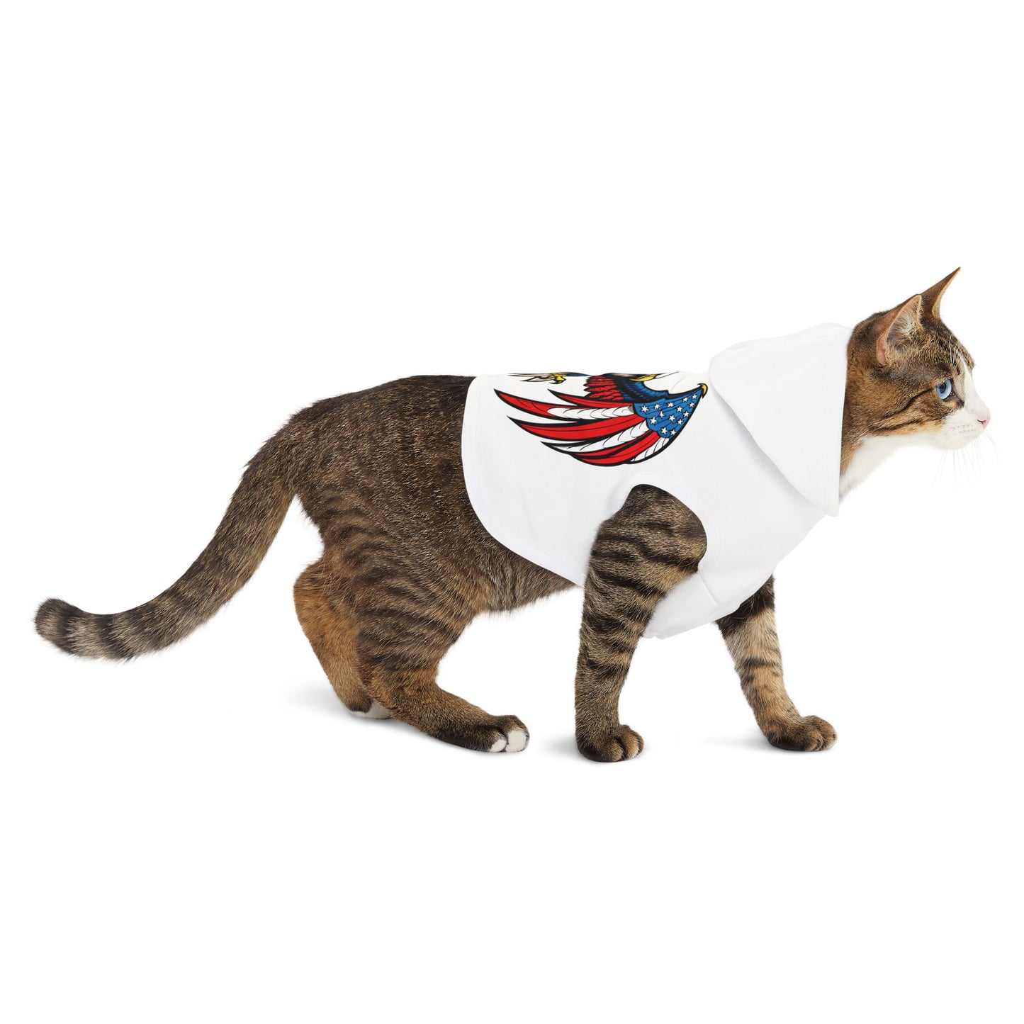 Princess Grace  Patriotic Eagle Pet Hoodie  Perfect for Independence Day and Outdoor Adventures