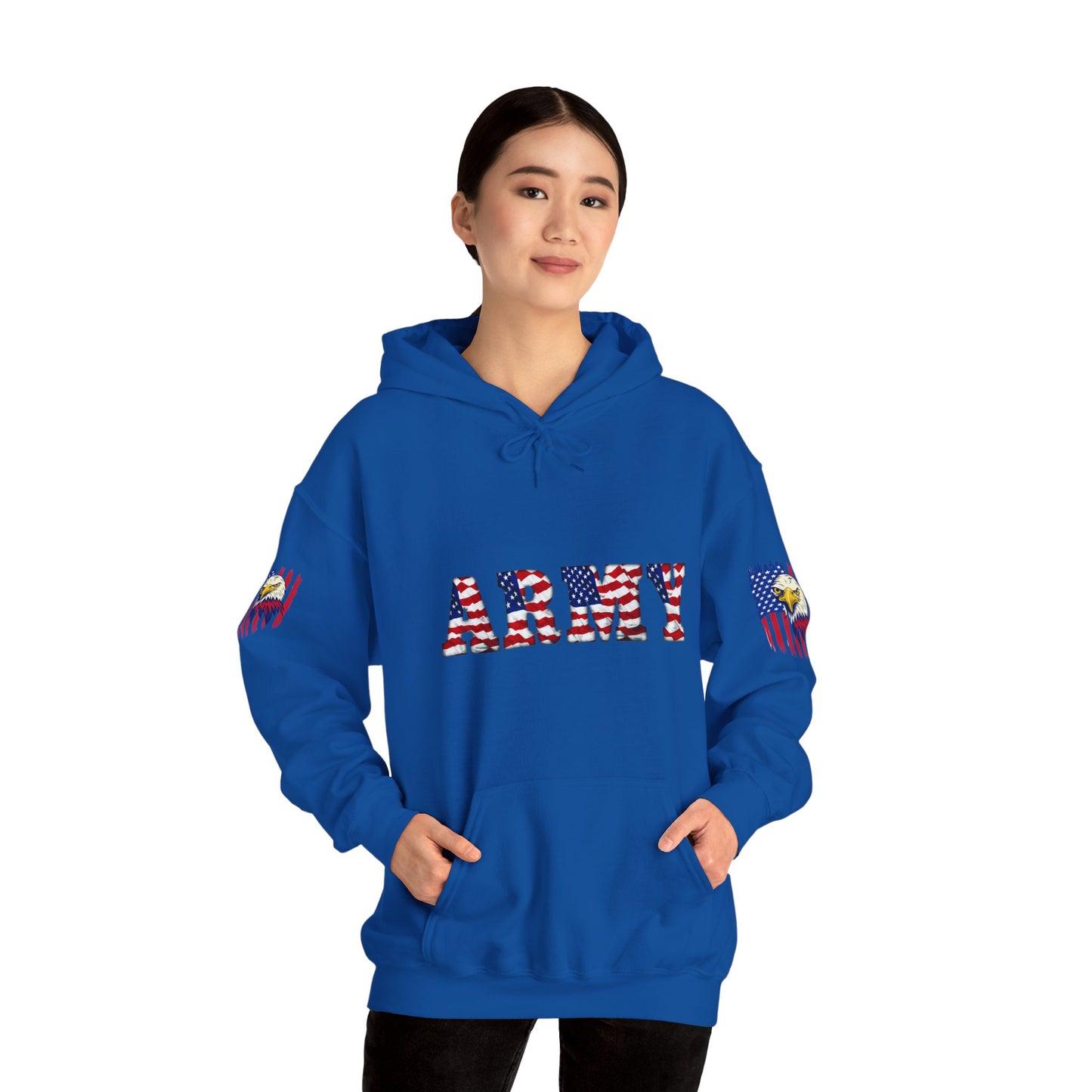 Princess Grace  Patriotic Army Eagle Hoodie  Unisex Heavy Blend Sweatshirt