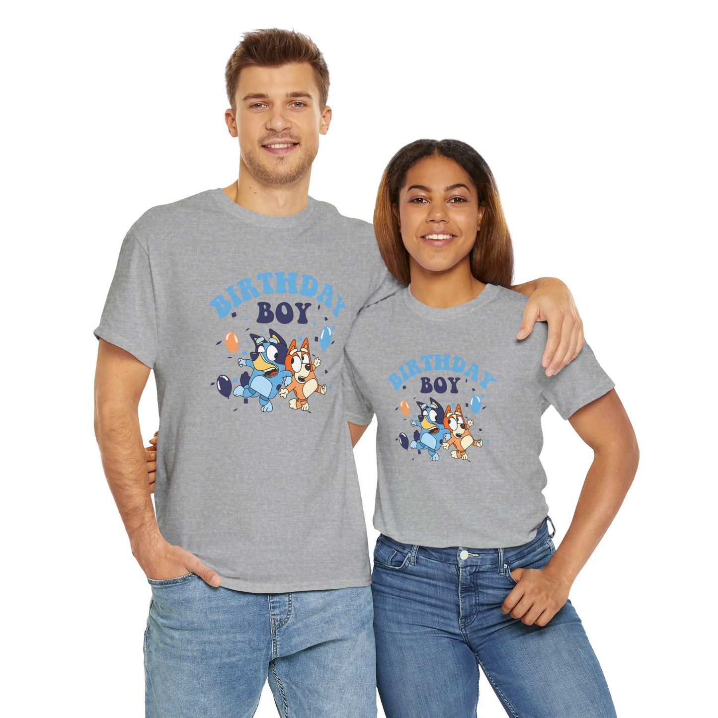 Princess Grace  Bluey  Birthday Boy Unisex Heavy Cotton Tee  Fun Celebration Shirt for Kids