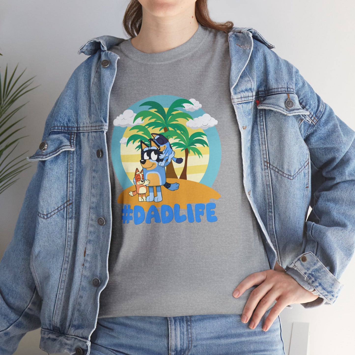 Princess Grace  Bluey  #DadLife Unisex Heavy Cotton Tee  Perfect for Dads Beach Vibes and Everyday Wear