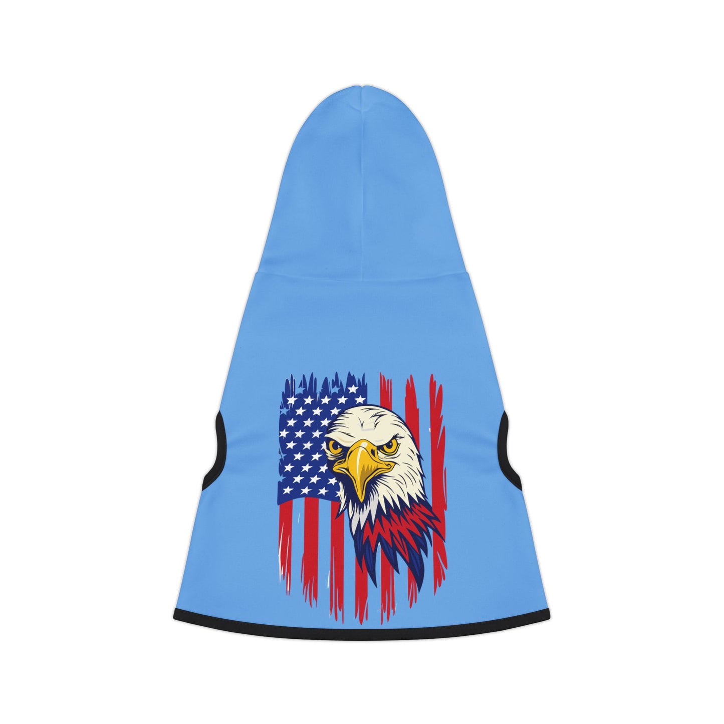 Princess Grace  Patriotic Eagle Pet Hoodie  Cozy Blue Dog Hoodie for Independence Day