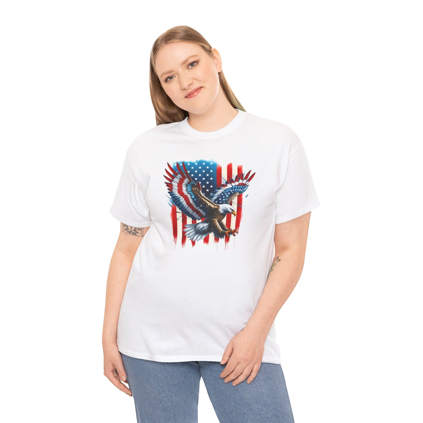 Princess Grace  Patriotic Eagle Unisex Heavy Cotton Tee