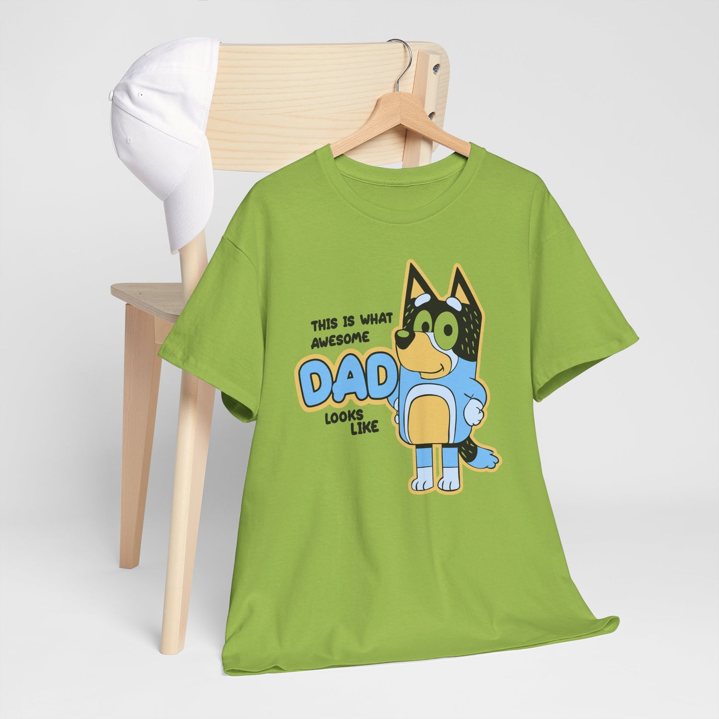 Princess Grace  Bluey  Awesome Dad Unisex Heavy Cotton Tee  Funny Gift for Father's Day