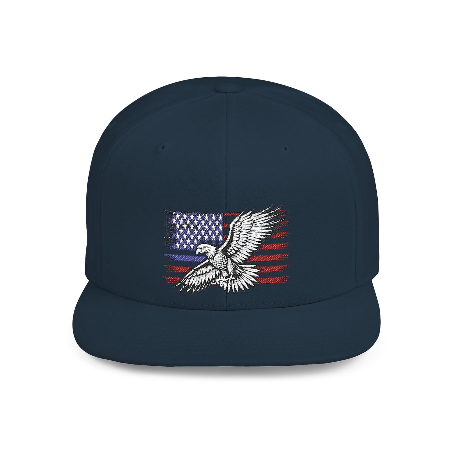 Princess Grace  Eagle Embroidered Flat Bill Snapback Hat Patriotic Style for Outdoor Enthusiasts