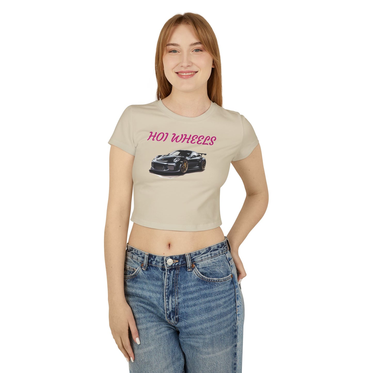 Princess Grace  HOT WHEELS Women’s Baby Tee Fun & Trendy Car Graphic Top