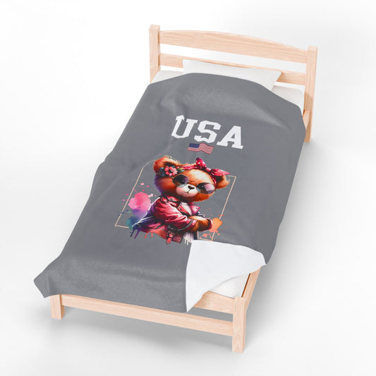 Princess Grace  TEAM USA  Velveteen Plush Blanket