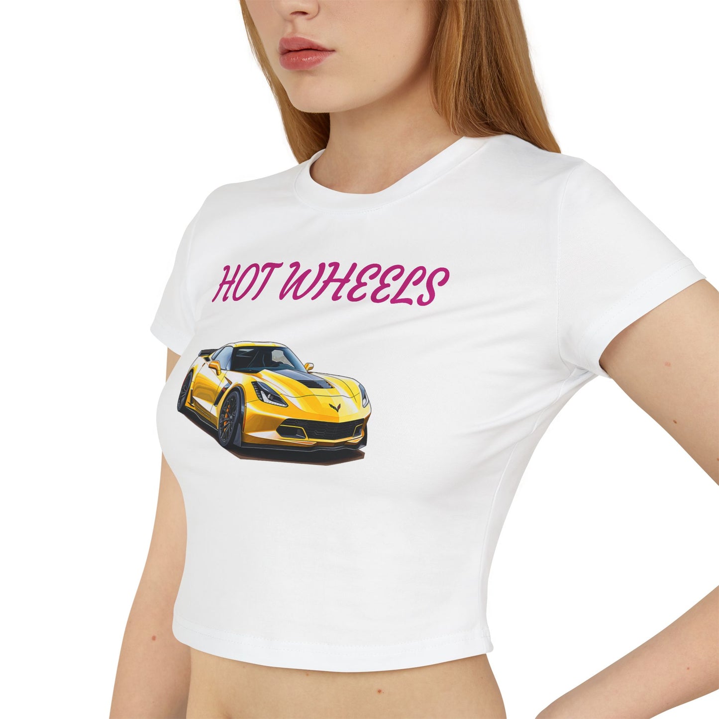 Princess Grace  Hot Wheels Women's Baby Tee Sporty Car Graphic Tee for Auto Enthusiasts