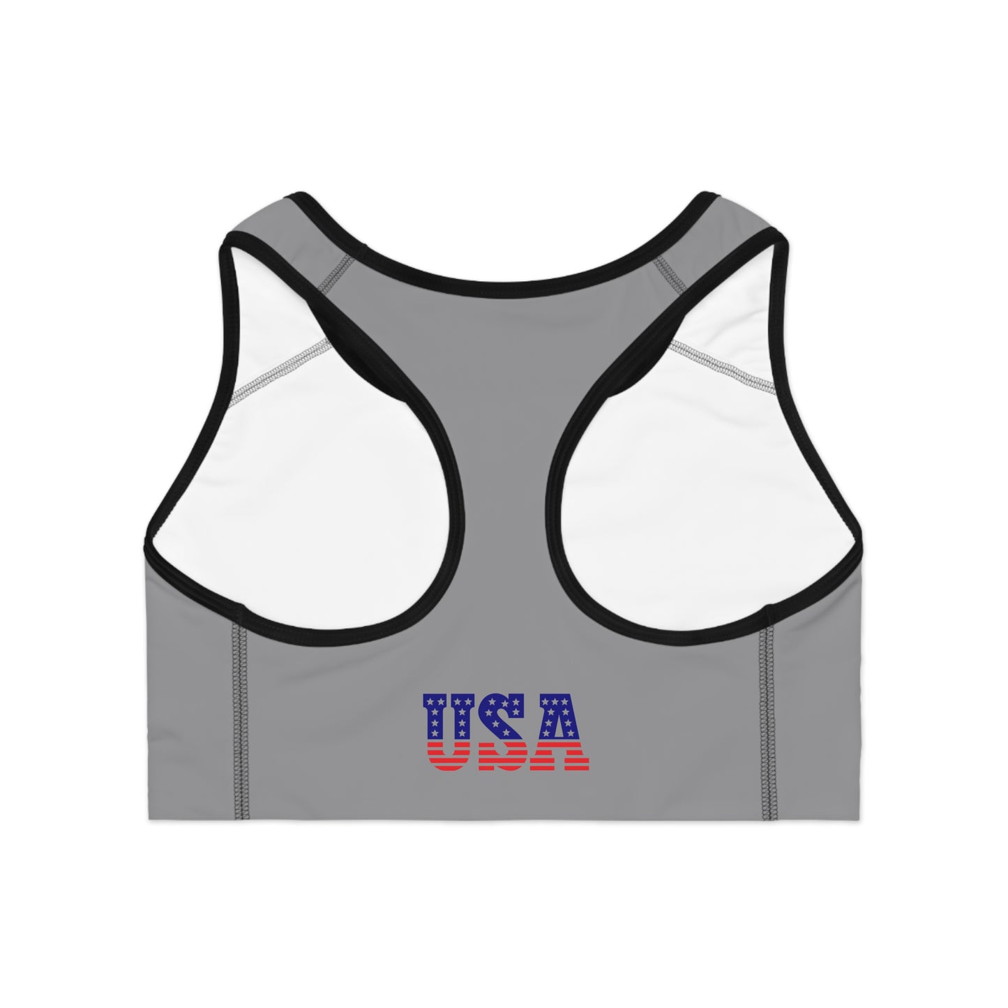 Princess Grace  USA Eagle Sports Bra  Patriotic Workout Top for Active Women