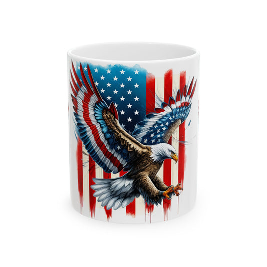 Patriotic Eagle Ceramic Mug - 11oz & 15oz - Celebrate Freedom