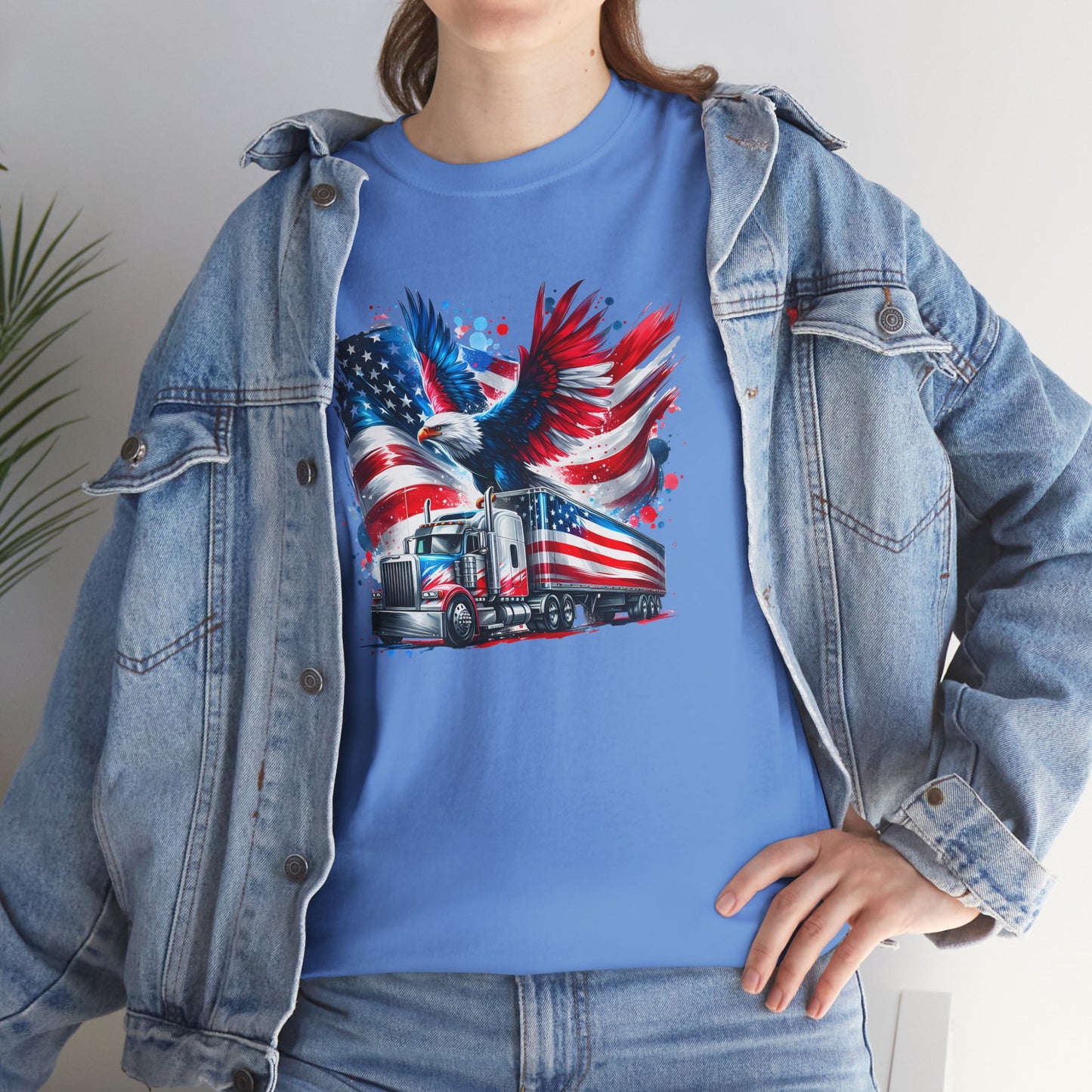 Princess Grace  Patriotic Eagle Truck Unisex Heavy Cotton Tee