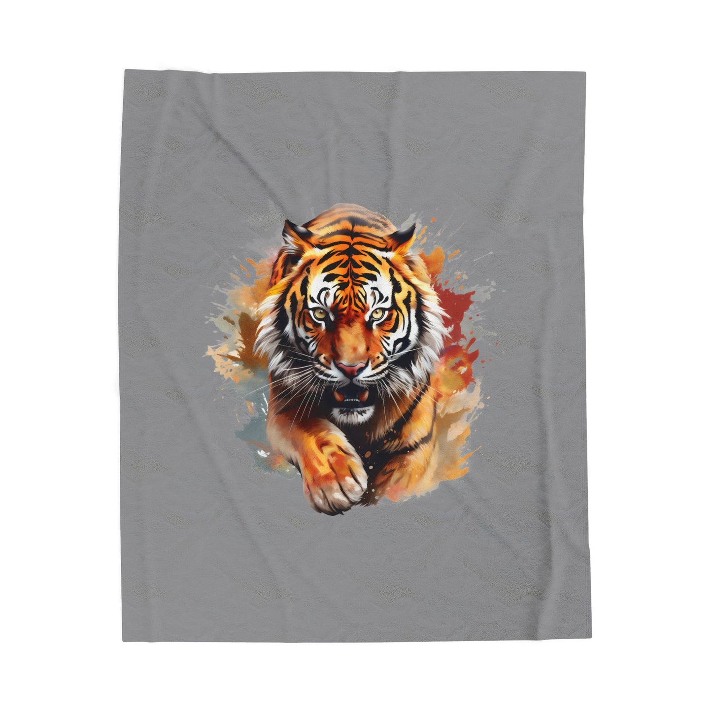 Princess Grace  Wild Tiger Velveteen Plush Blanket  Cozy Home Decor for Animal Lovers