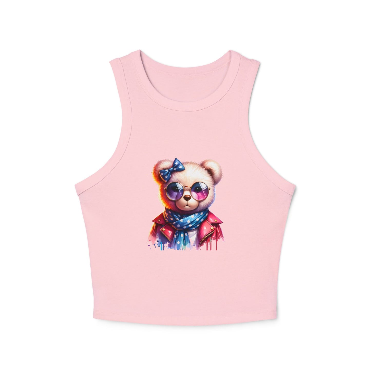 Princess Grace  Cute Bear Graphic Racer Tank Top for Women