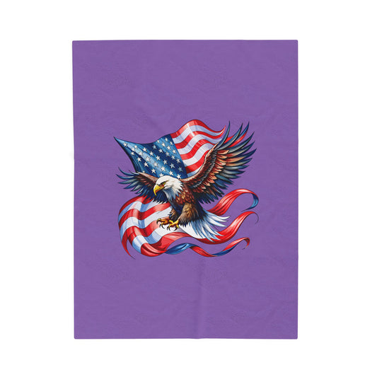 Princess Grace  Patriotic Eagle Velveteen Plush Blanket  Cozy USA Flag Throw for Independence Day & More