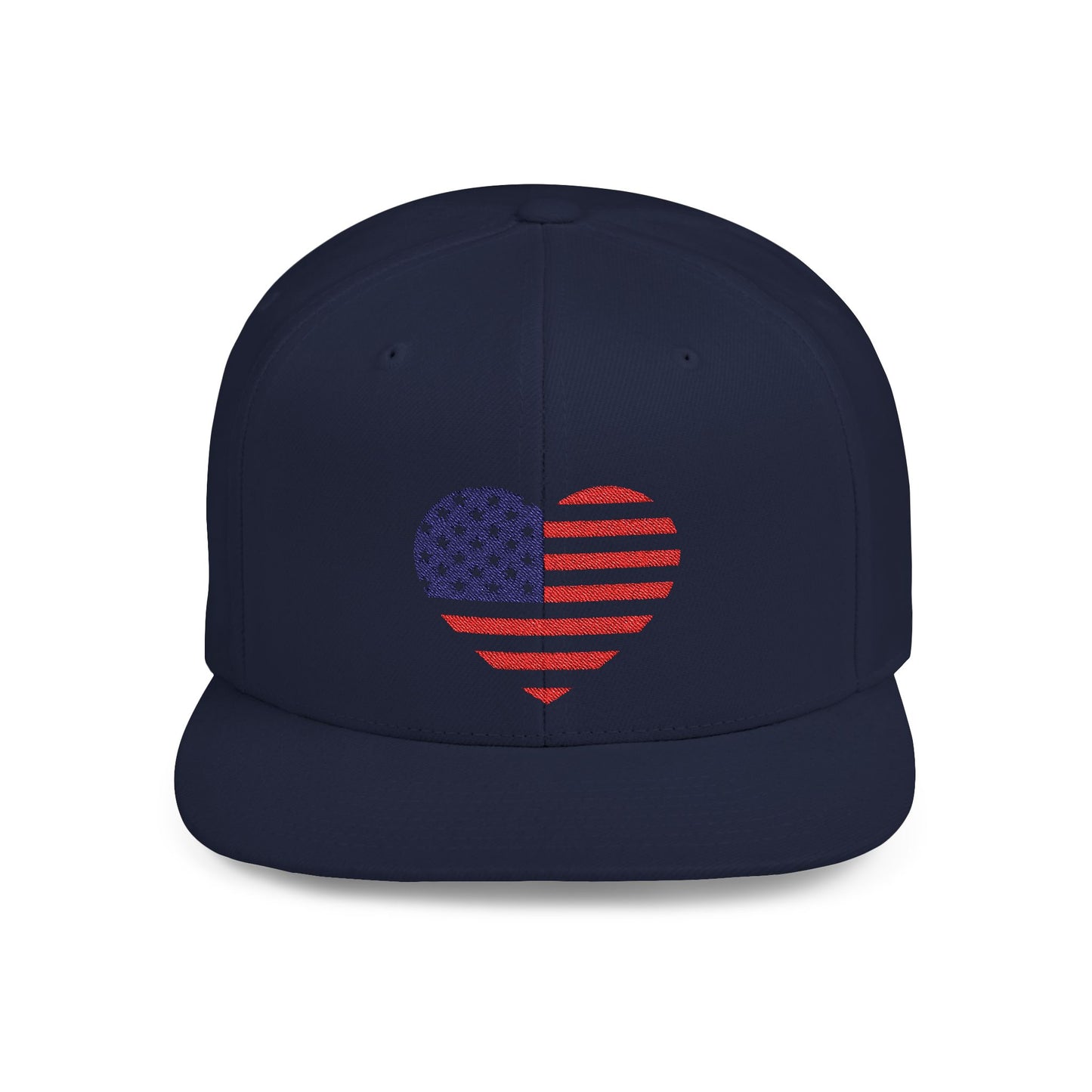 Princess Grace Patriotic Heart Flat Bill Snapback Cap