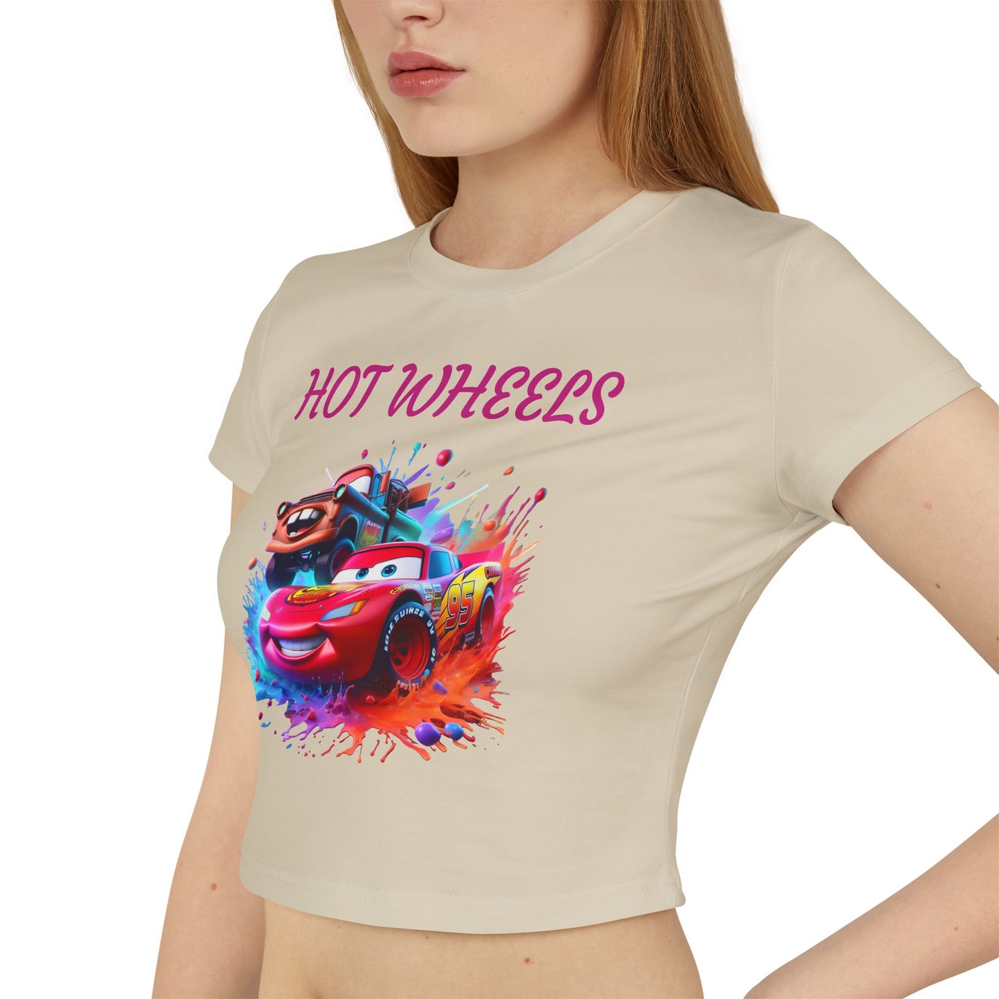 Princess Grace Hot Wheels Graphic Baby Tee Colorful Racing Fun for Car Enthusiasts