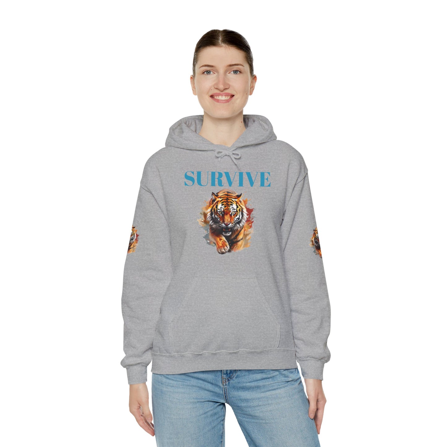 Princess Grace  Survive Tiger Unisex Heavy Blend Hoodie Fierce & Inspirational Sweatshirt