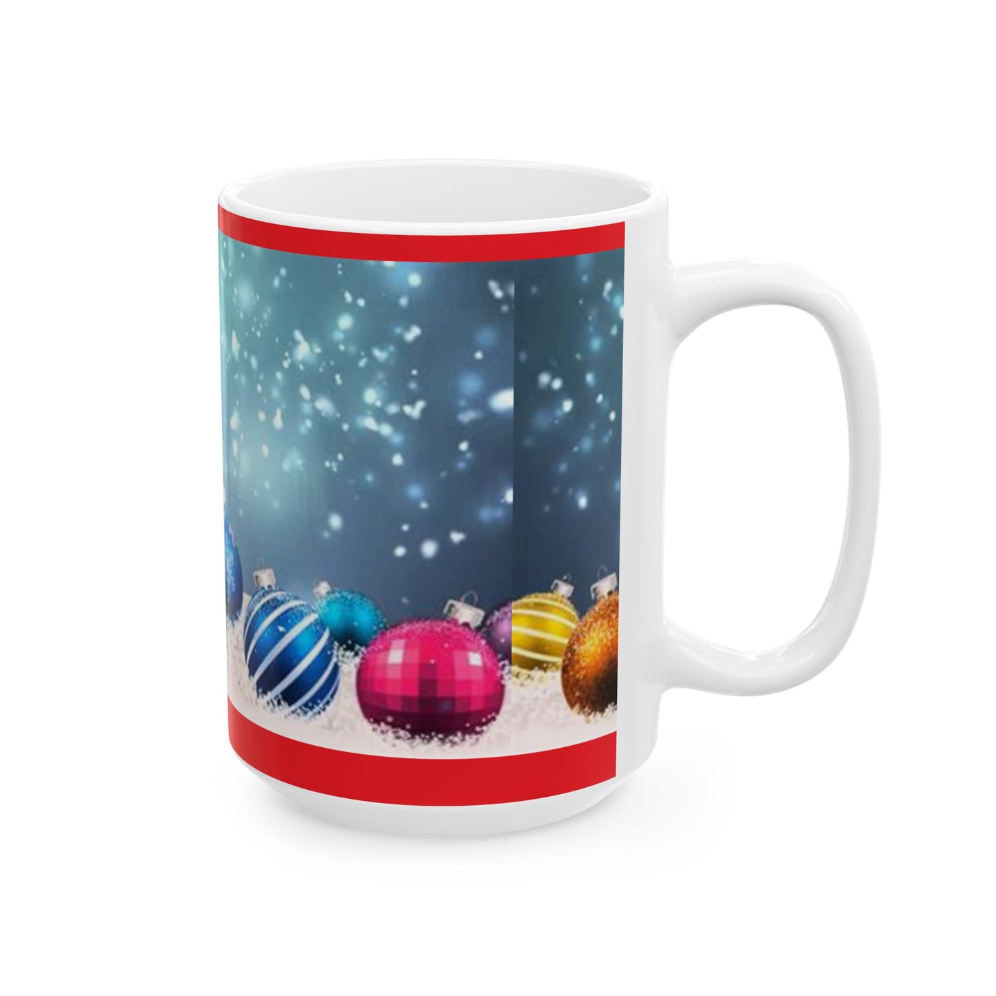 Princess Grace Festive Ornaments Ceramic Mug  Holiday Coffee Cup for Christmas Celebrations