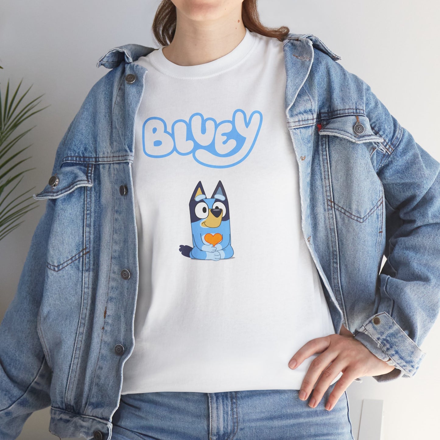 Princess Grace  Bluey Unisex Heavy Cotton Tee  Comfortable Cartoon T-Shirt for Kids and Adults