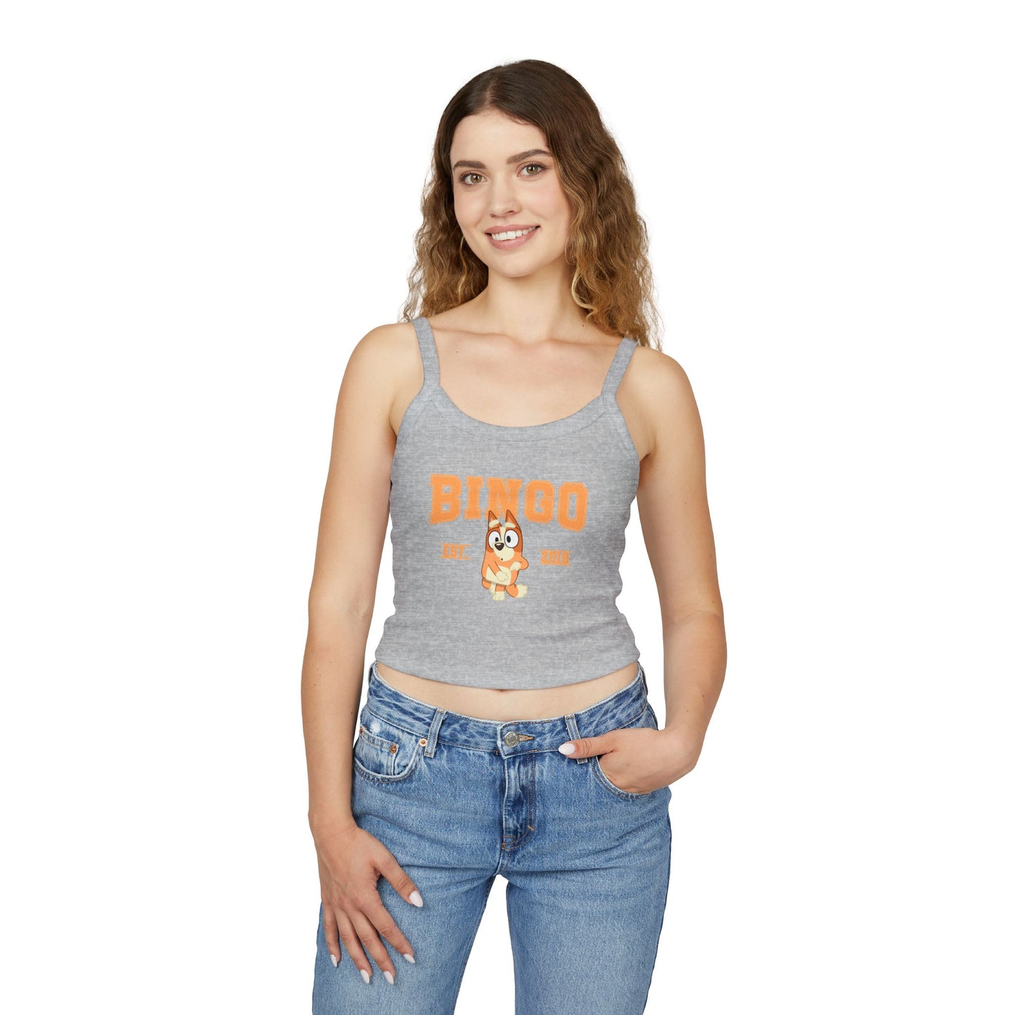 Princess Grace  Bluey Fun Graphic Spaghetti Strap Tank Top