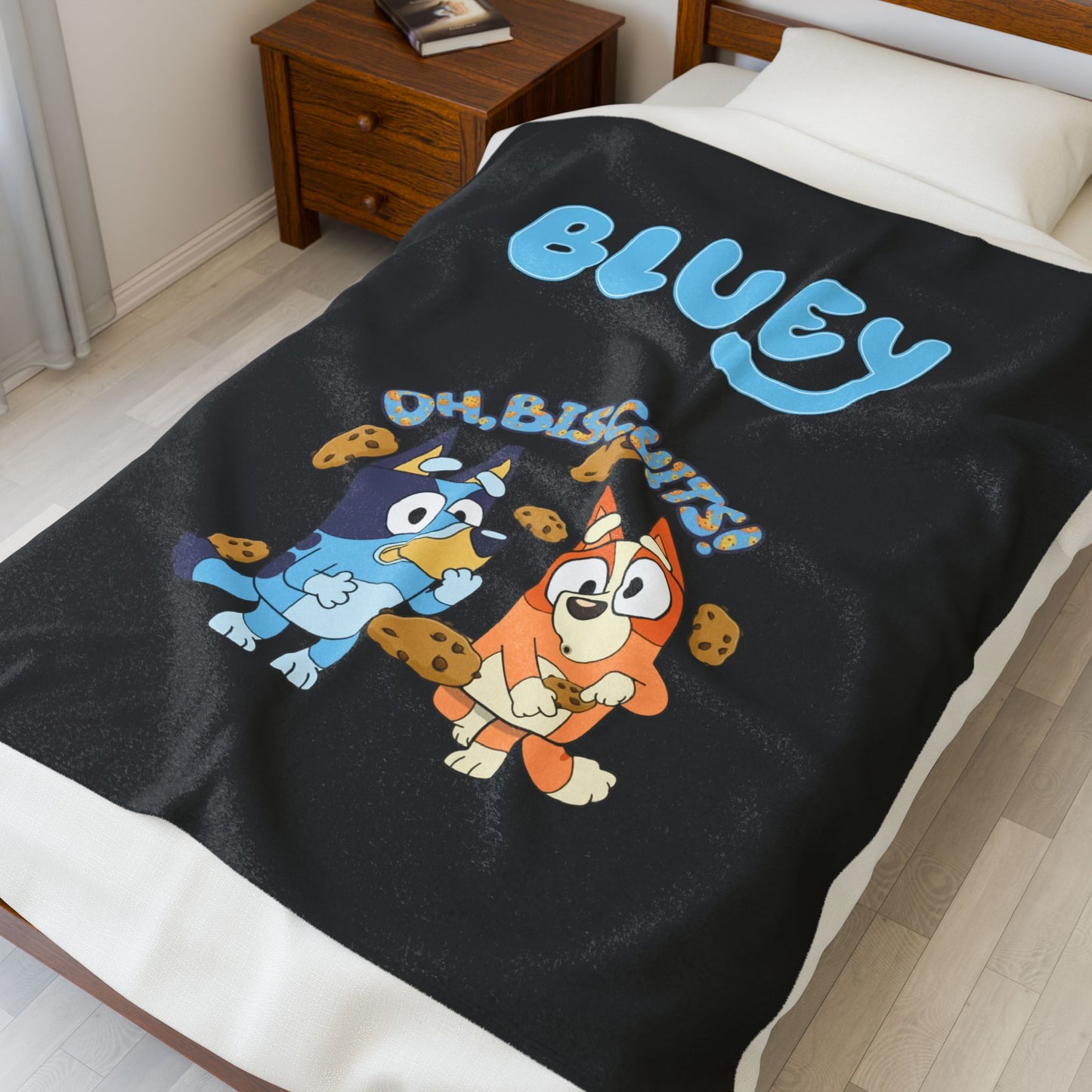 Princess Grace  Cozy Bluey Velveteen Plush Blanket  Perfect for Kids and Family Gatherings